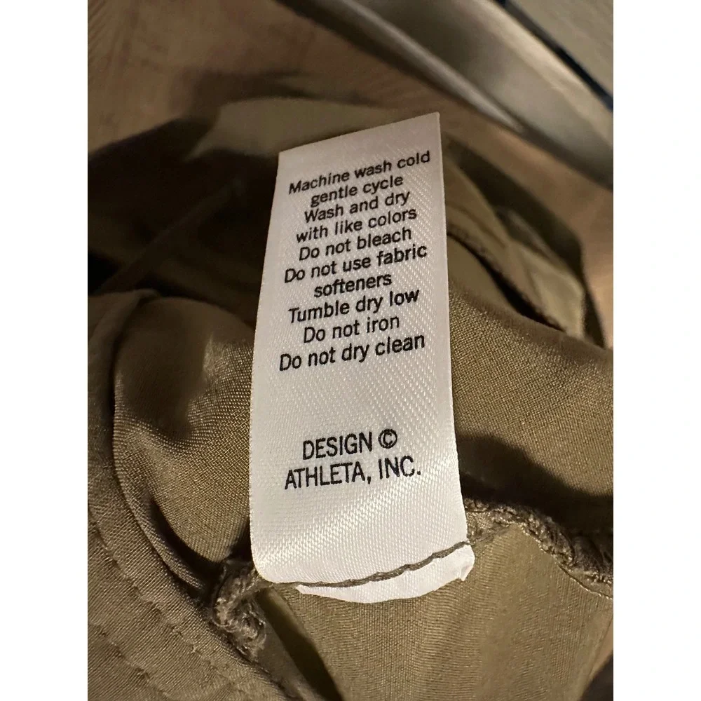 Athleta All Terrain Hiking Skirt Taupe Olive Green Petite‎ 2P Zip Pocket 841277